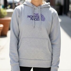 The North Face Womens Heather Gray Purple Mandala Logo Pullover Hoodie XL